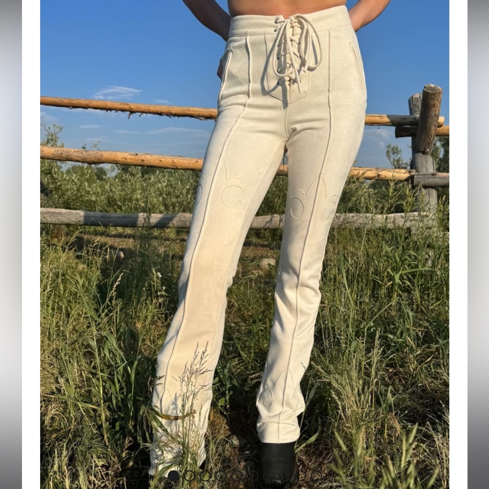 Rumored Western Yellowstone Faux Suede Pant Small